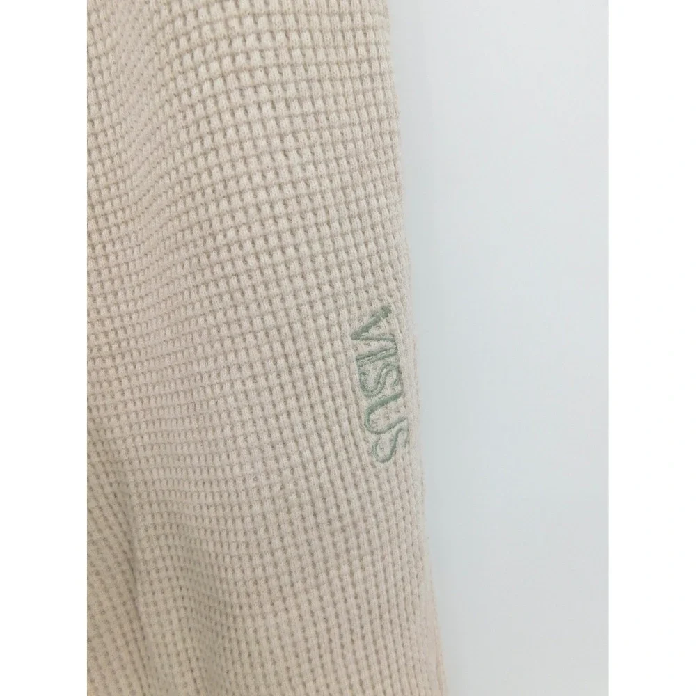 Visus Genderless Waffle Knit Joggers Oatmeal Beige Thermal‎ Sweatpants XS/S